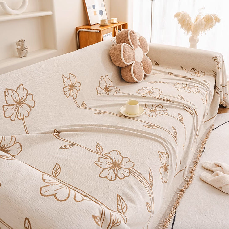 3color natural flower sofa cover