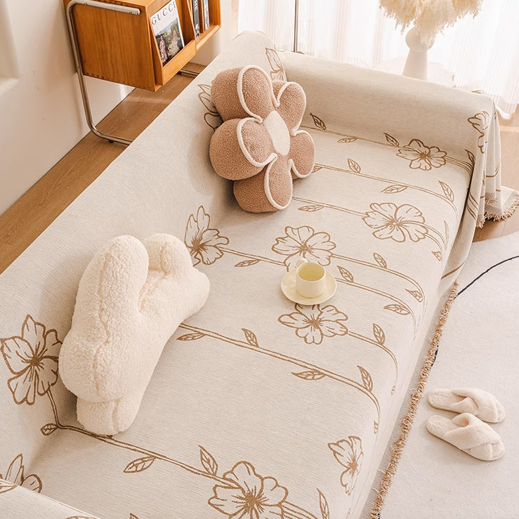 3color natural flower sofa cover