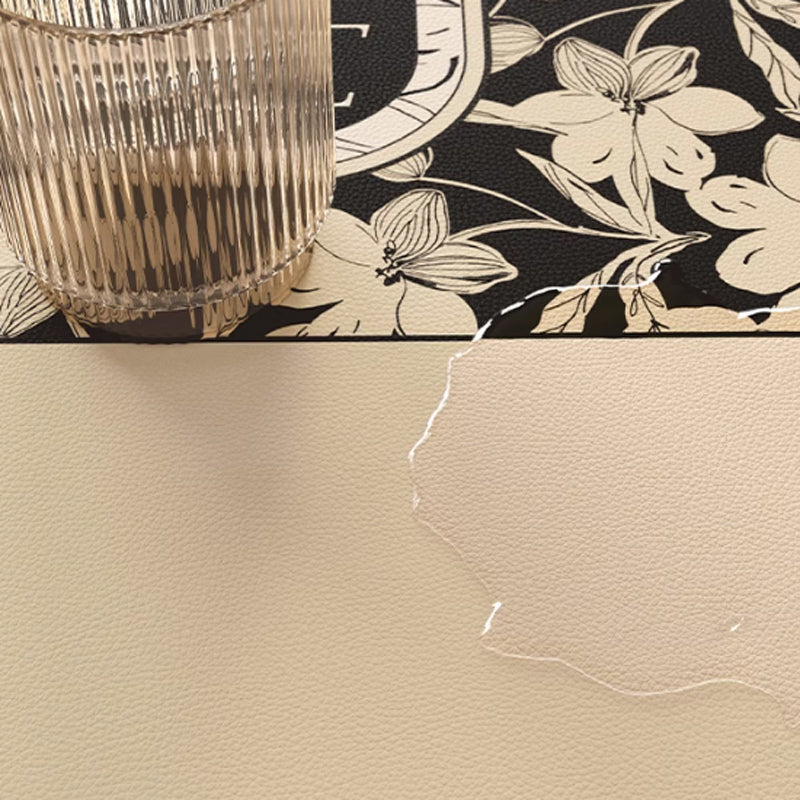 home black flower round table mat