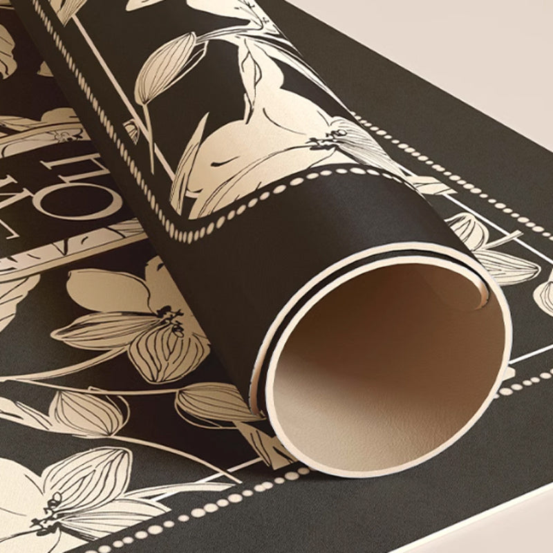 home black flower sink mat