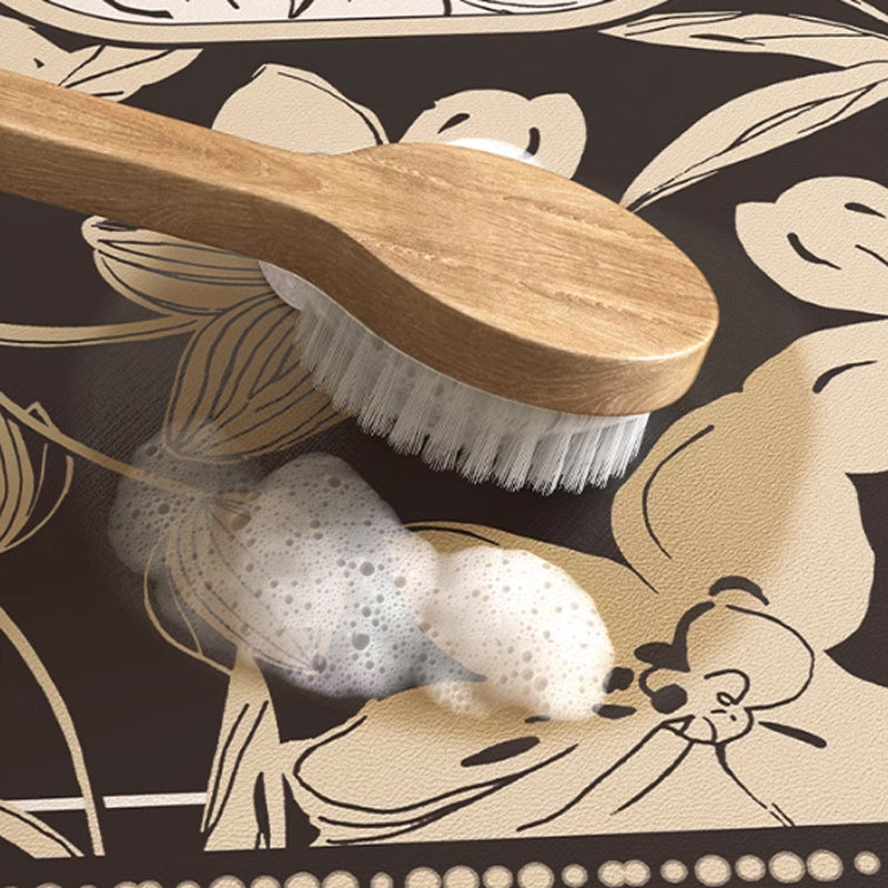 home black flower sink mat