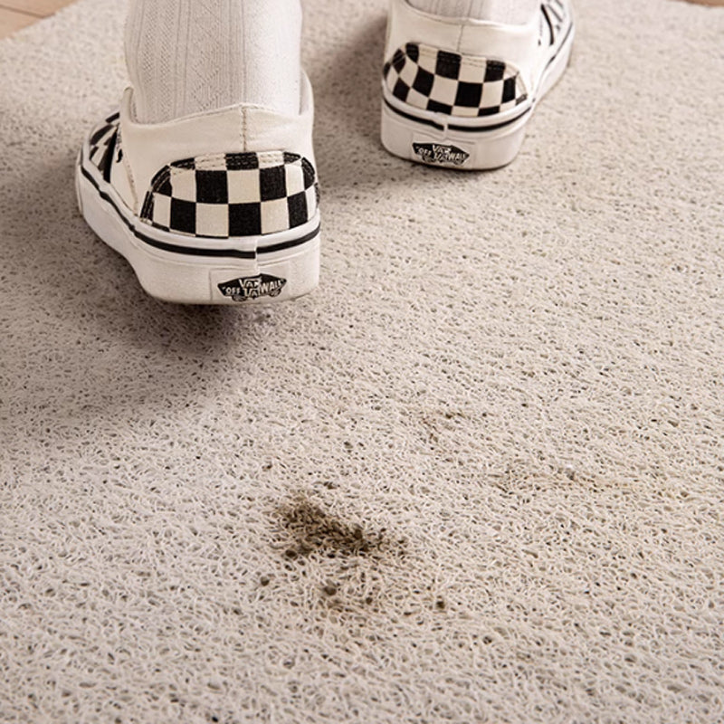 home black flower PVC door mat