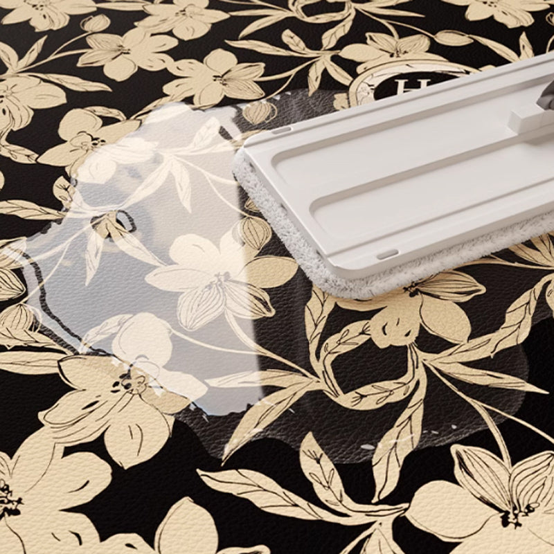 2design home black flower door mat