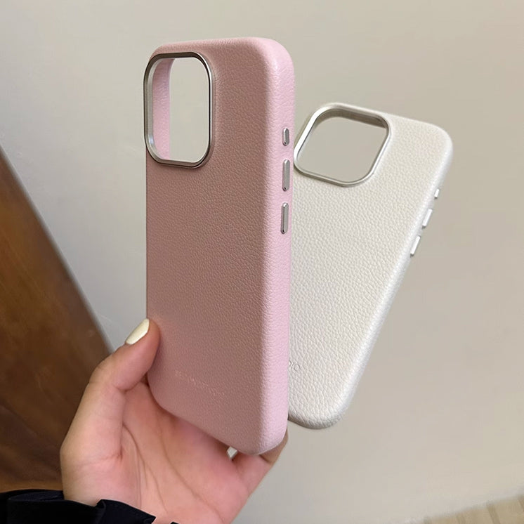 2color simple leather iPhone case