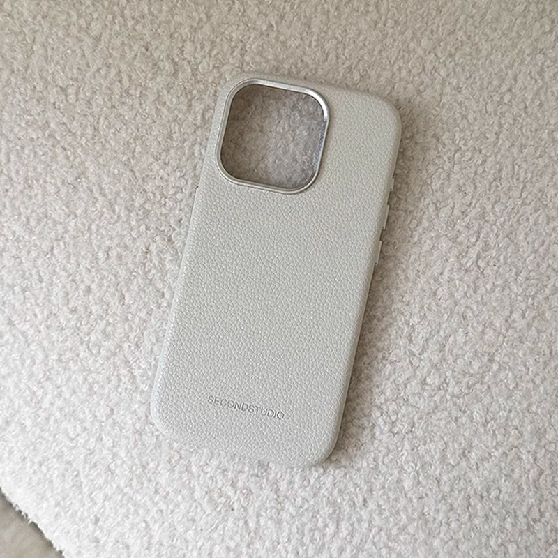 2color simple leather iPhone case