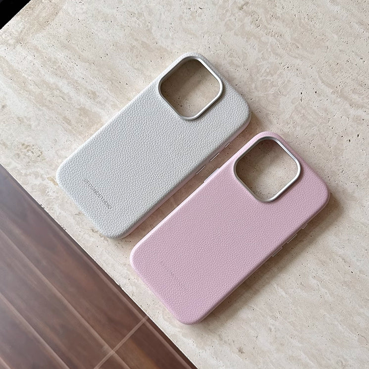 2color simple leather iPhone case
