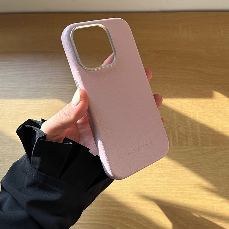 2color simple leather iPhone case