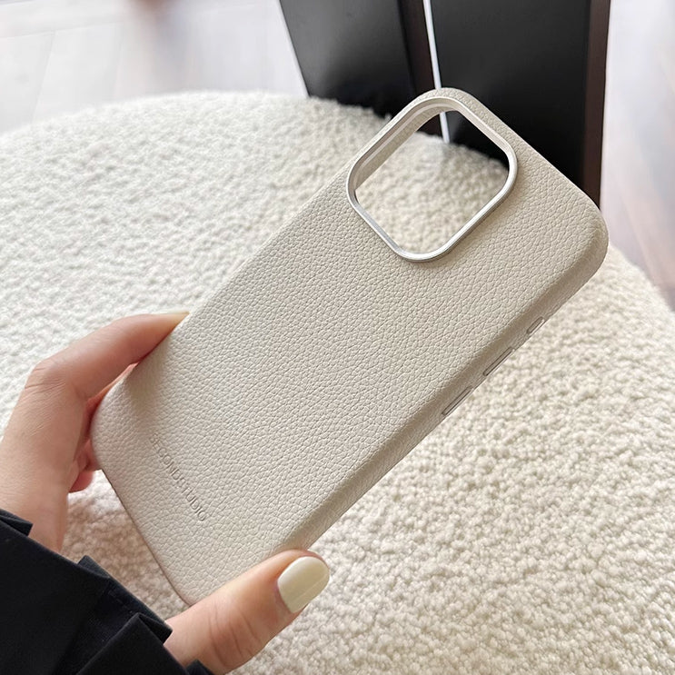 2color simple leather iPhone case