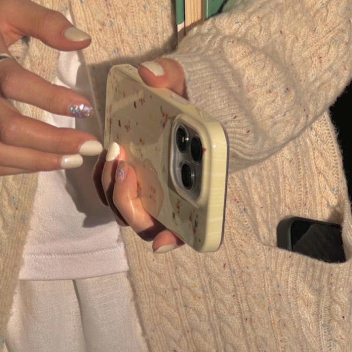 cream mini flower iPhone case