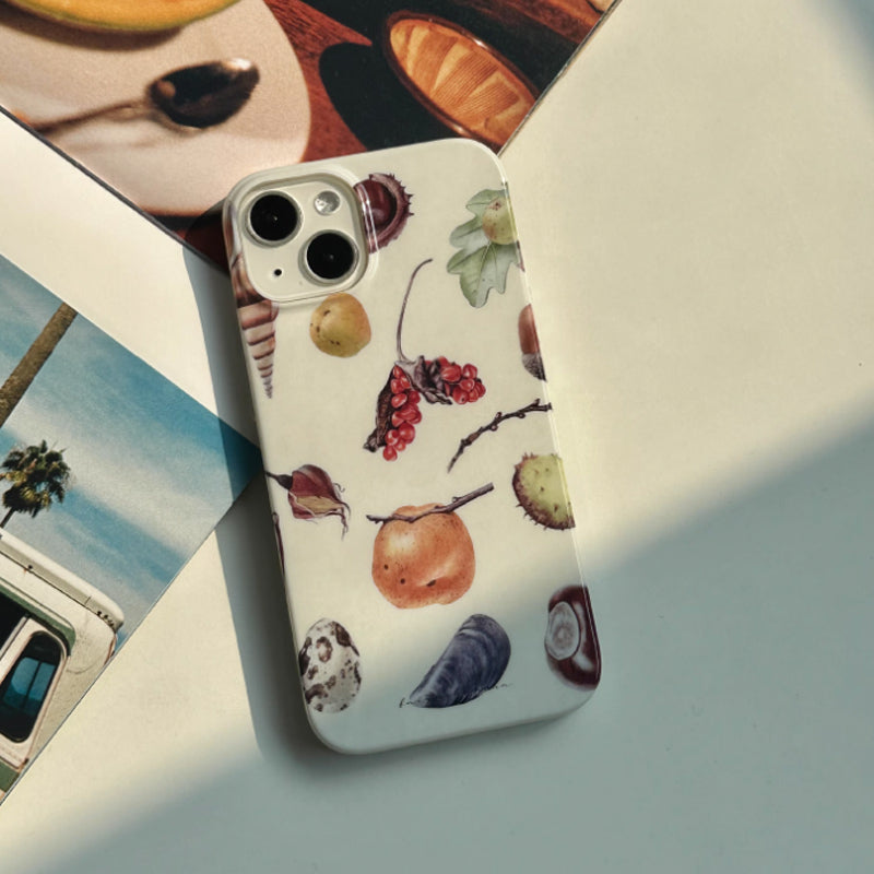 retro fruit paint iPhone case