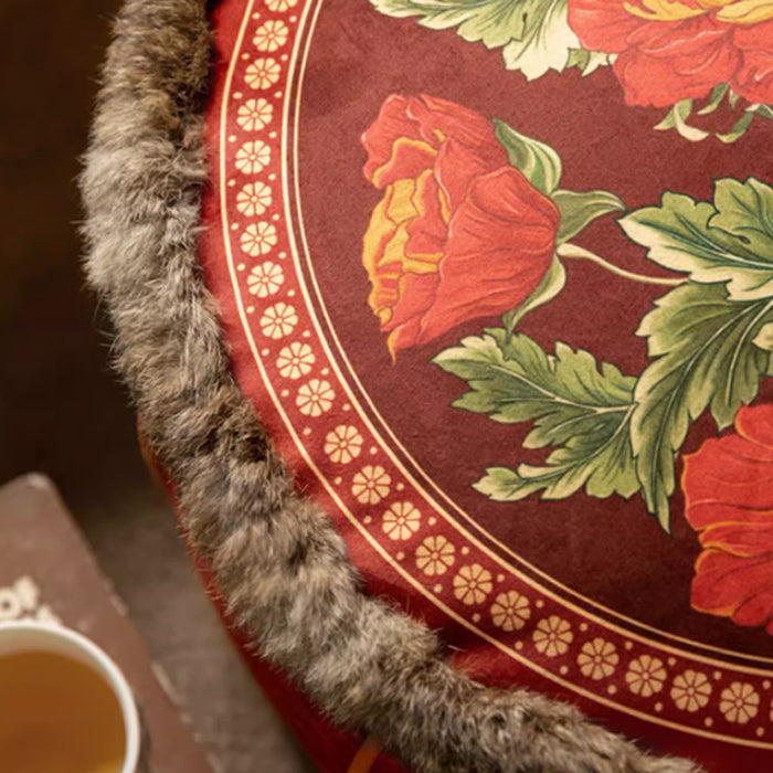 luxury red flower stool