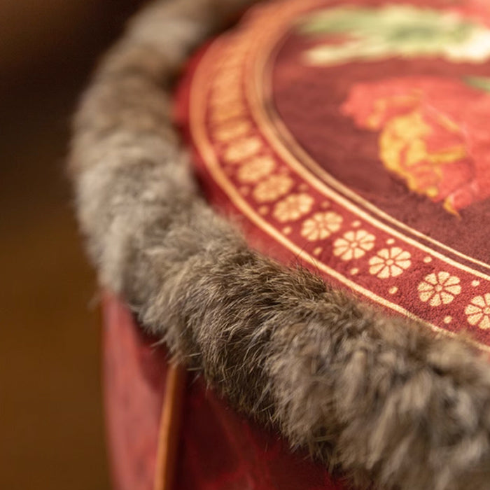 luxury red flower stool
