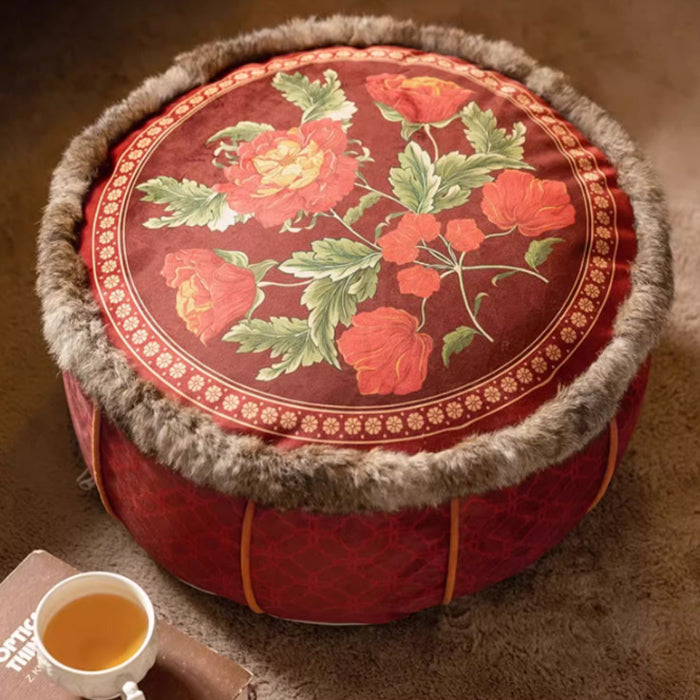 luxury red flower stool