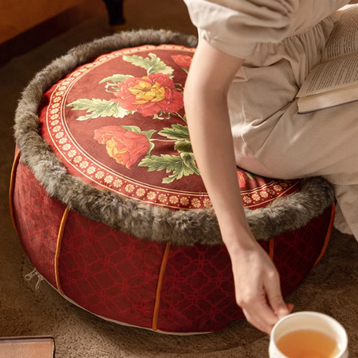 luxury red flower stool