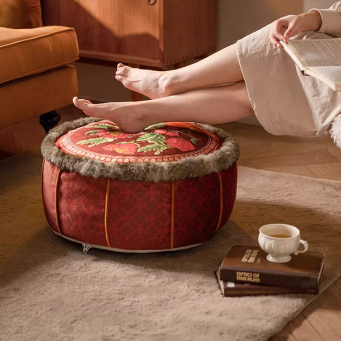 luxury red flower stool
