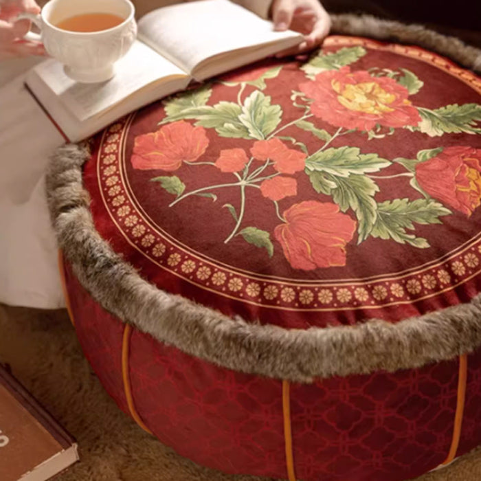 luxury red flower stool