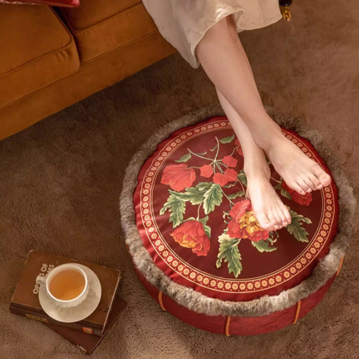 luxury red flower stool