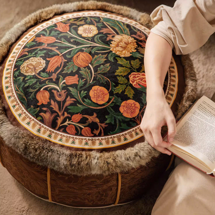 brown camellia stool
