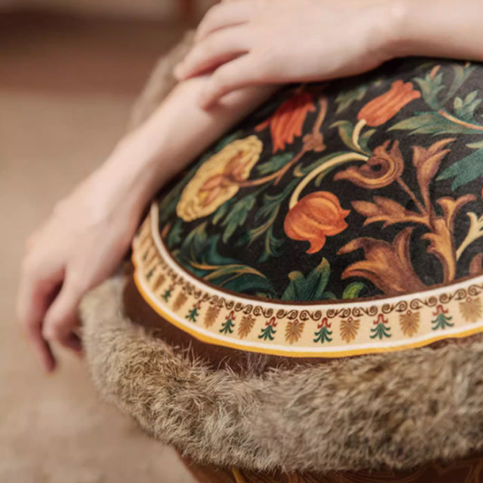 brown camellia stool