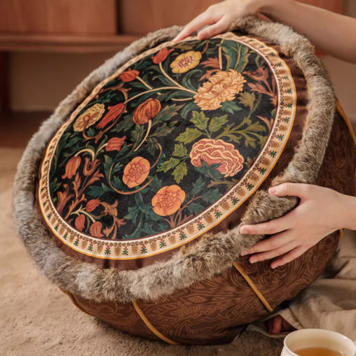 brown camellia stool