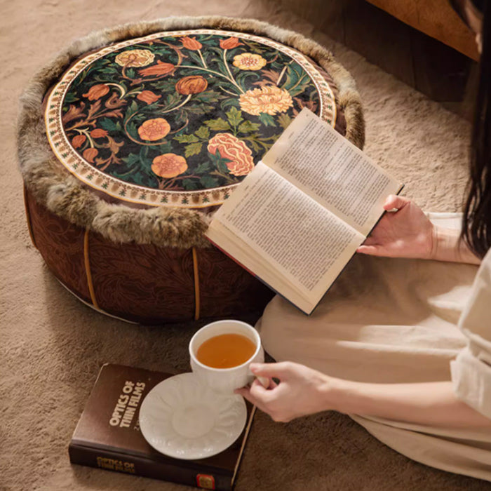 brown camellia stool