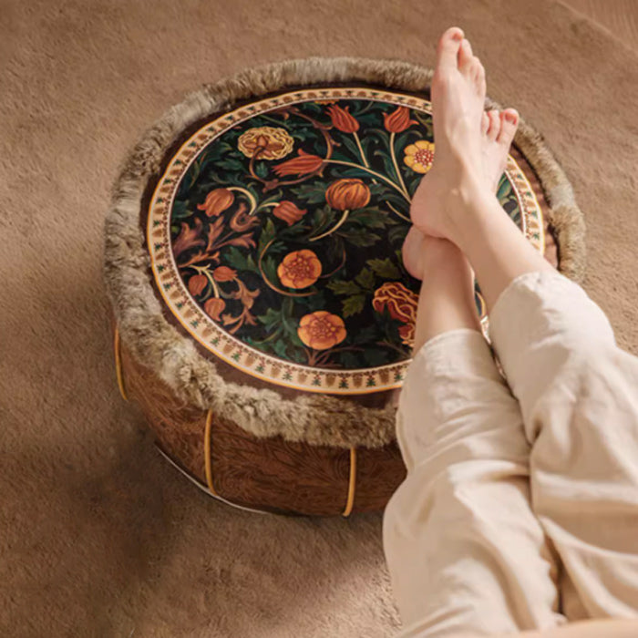 brown camellia stool