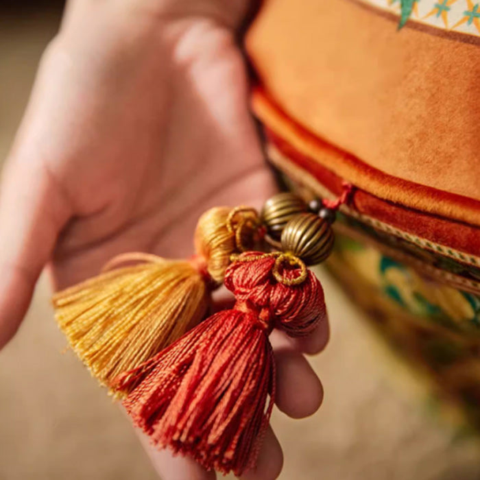 ethnic flower stool