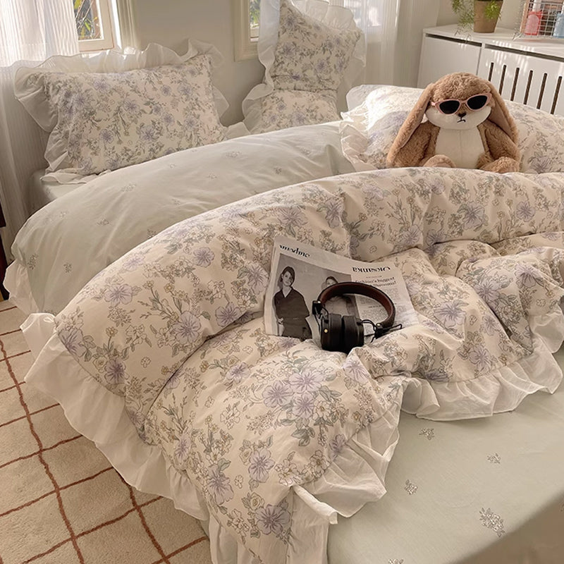 7design flower frill bedlinen set
