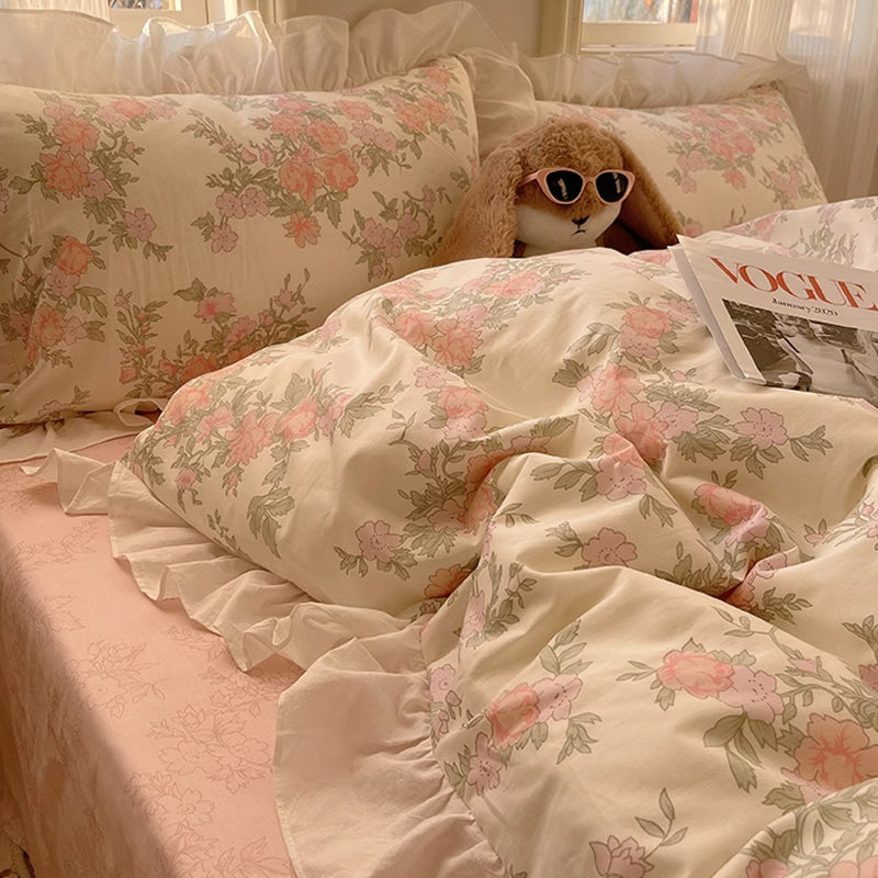 7design flower frill bedlinen set