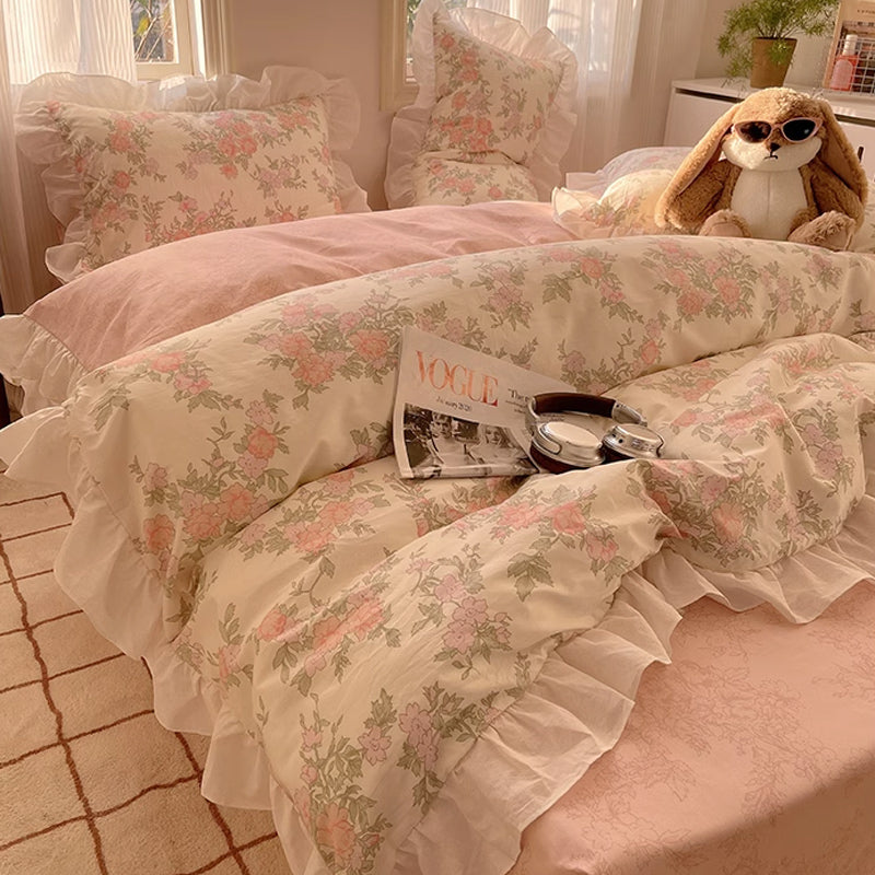 7design flower frill bedlinen set