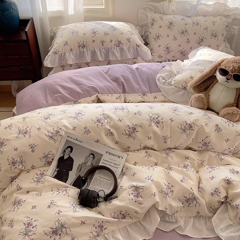 7design flower frill bedlinen set