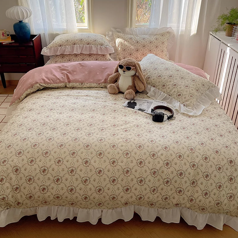 7design flower frill bedlinen set