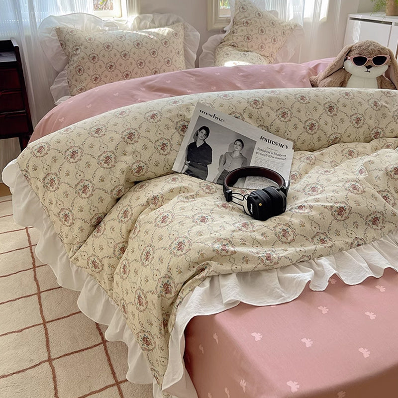 7design flower frill bedlinen set