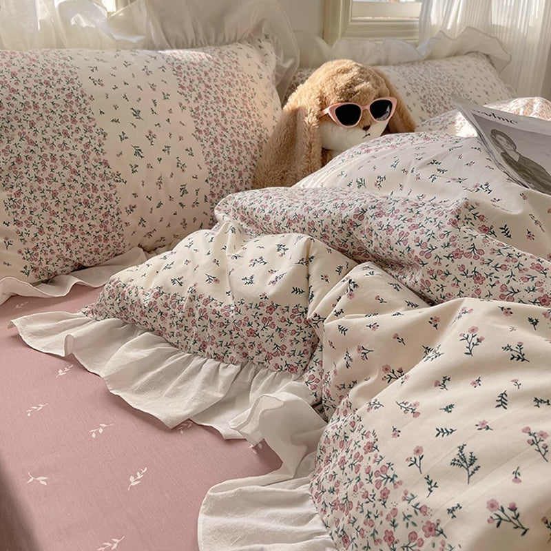 7design flower frill bedlinen set
