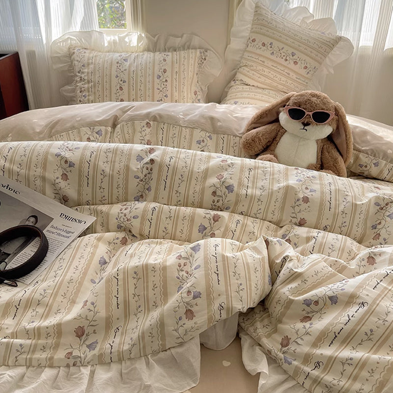 7design flower frill bedlinen set
