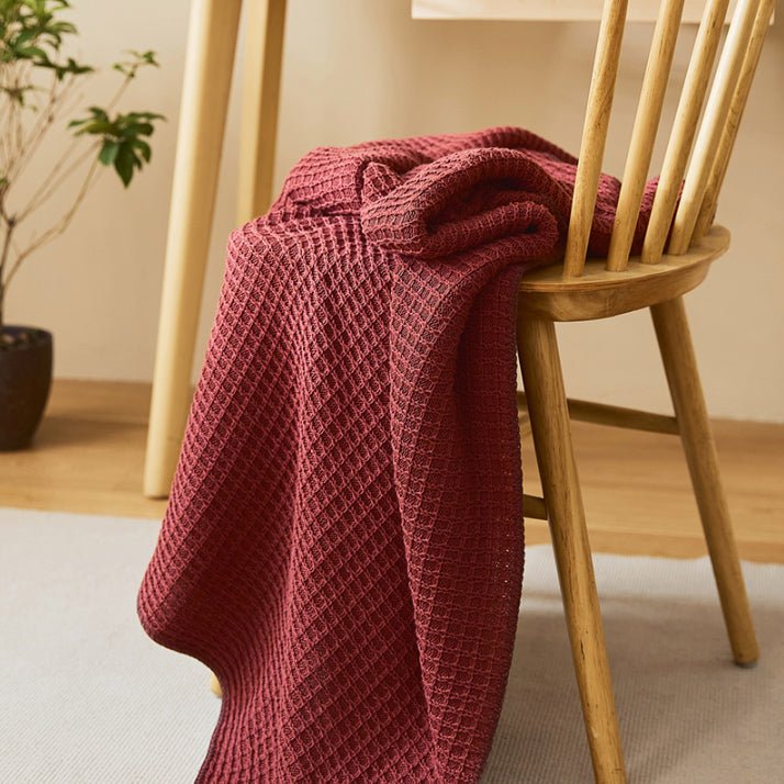 5color waffle knit blanket
