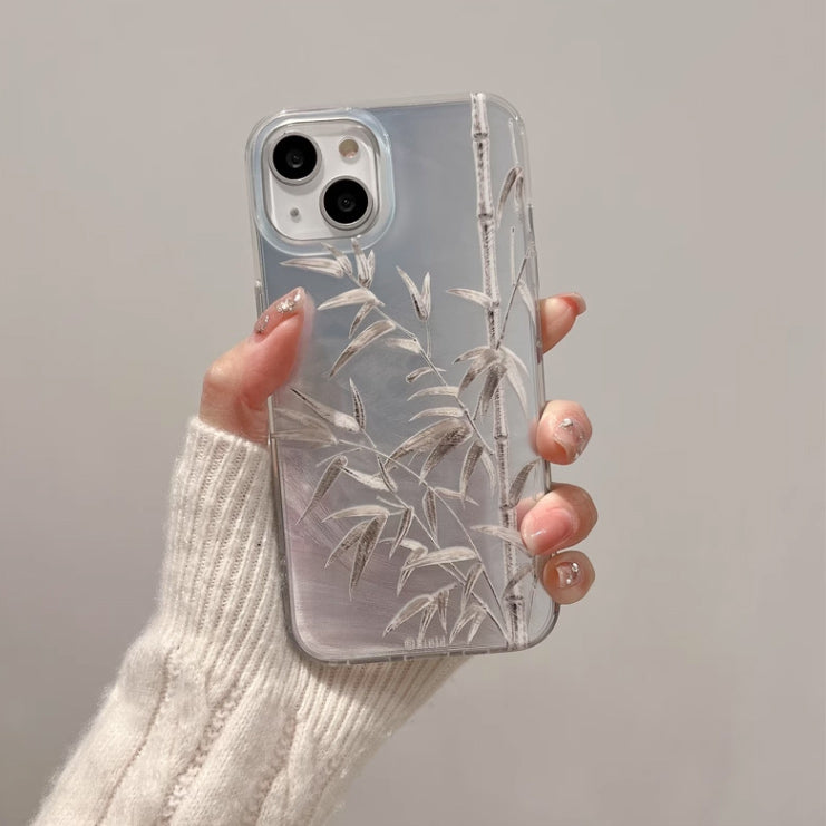 silver bamboo iPhone case
