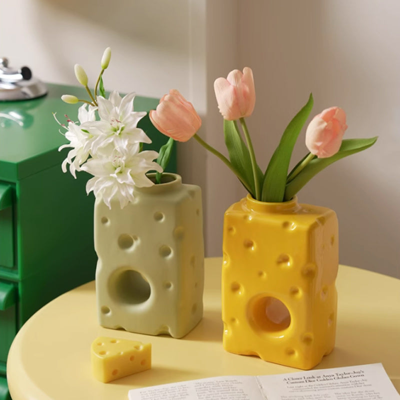 4color square cheese vase