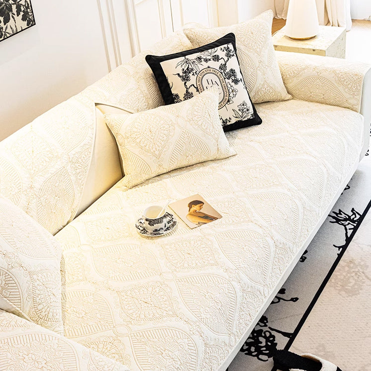 3color retro stitch sofa cover
