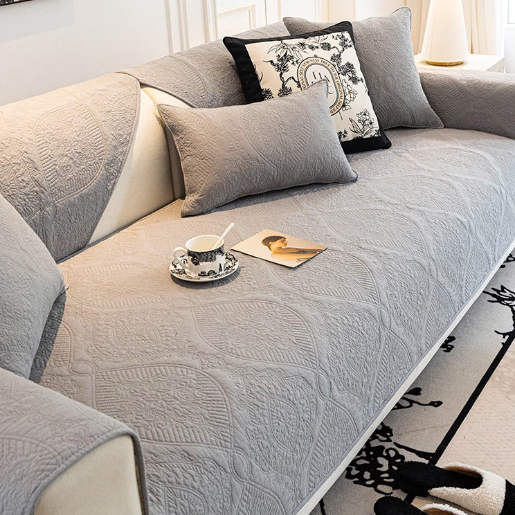 3color retro stitch sofa cover