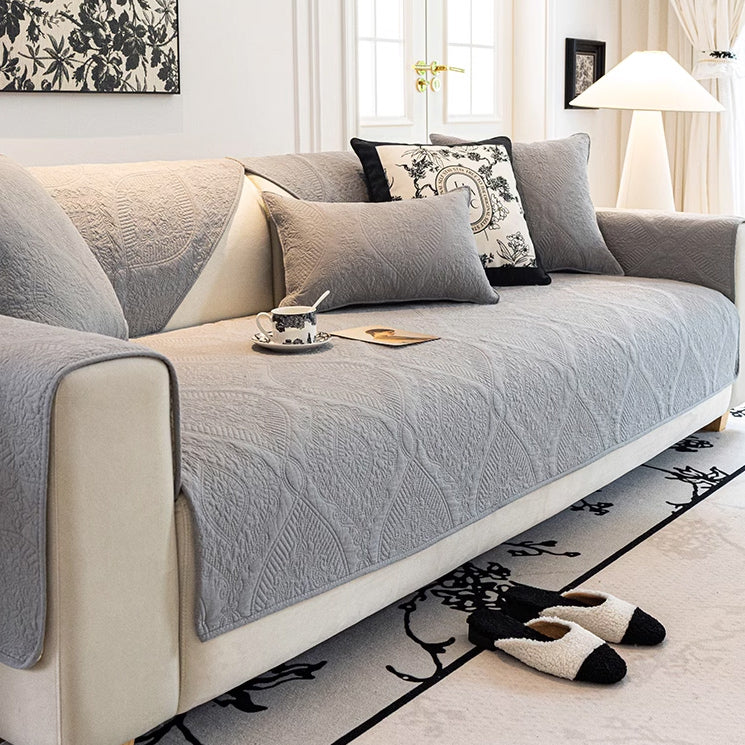 3color retro stitch sofa cover