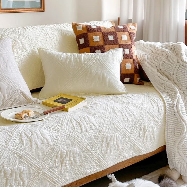 4color embossed elephant cushion