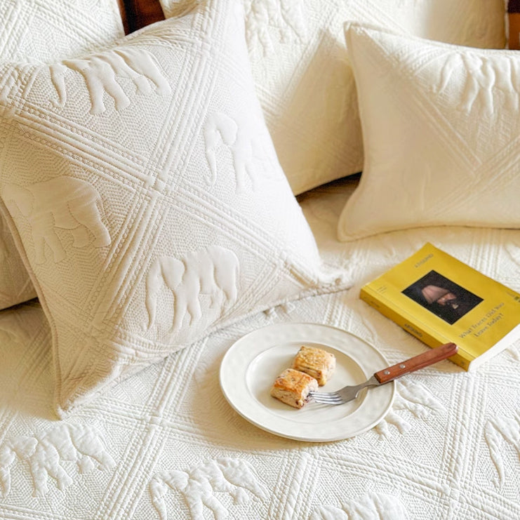 4color embossed elephant sofa cover