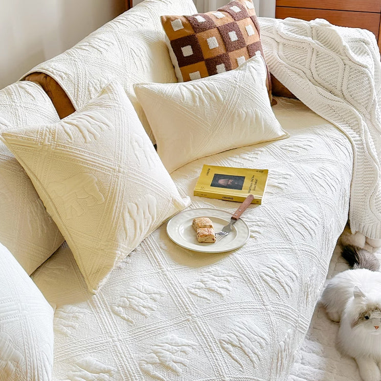 4color embossed elephant sofa cover