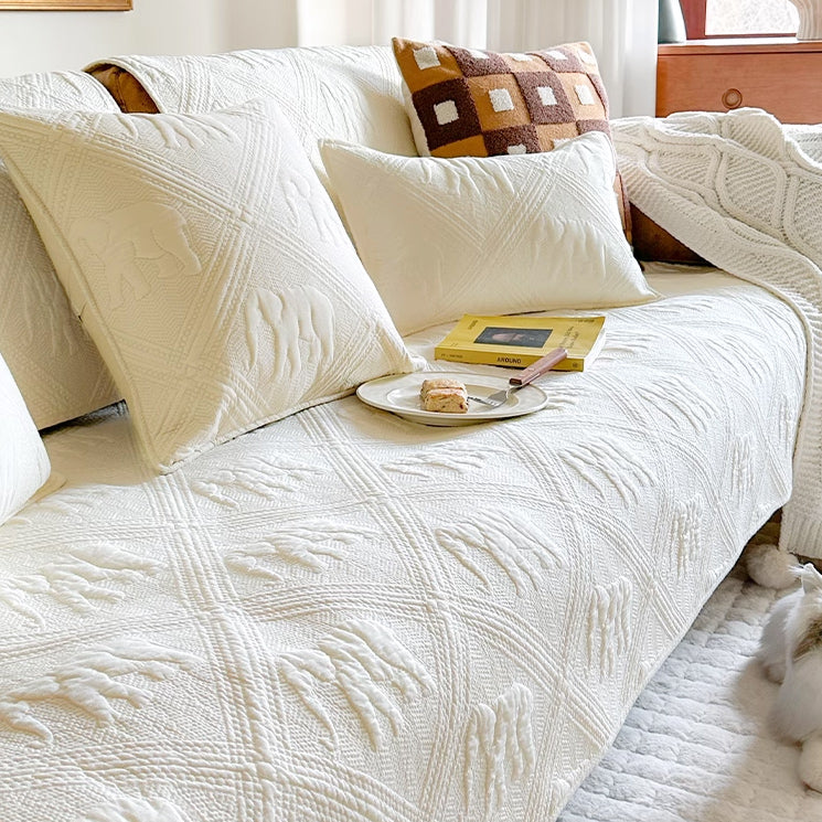 4color embossed elephant sofa cover
