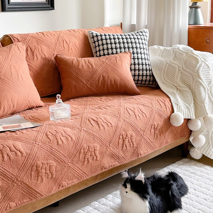 4color embossed elephant cushion