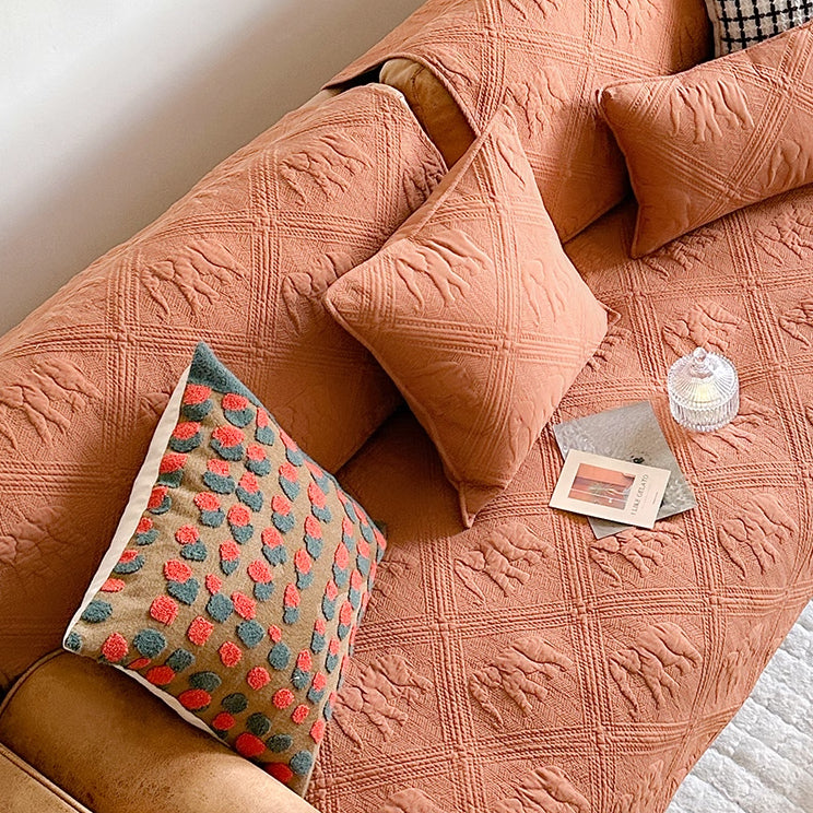 4color embossed elephant cushion