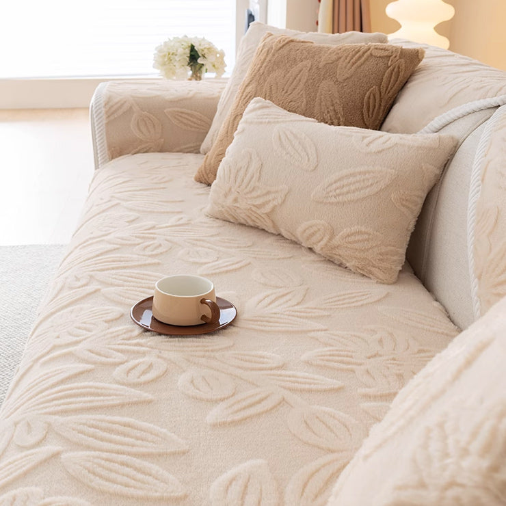 5color flower fur sofa cover