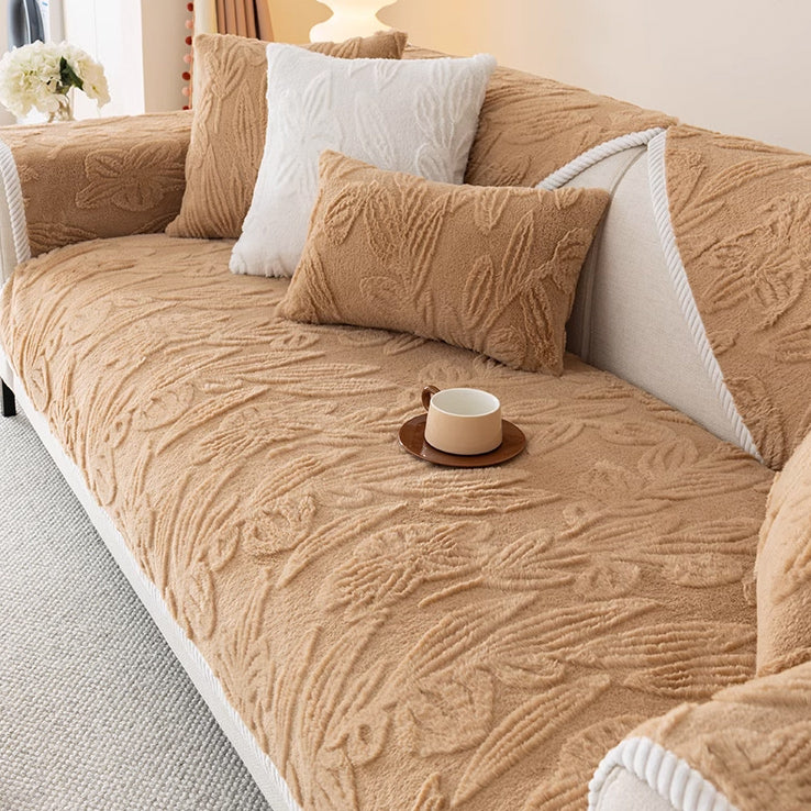 5color flower fur sofa cover