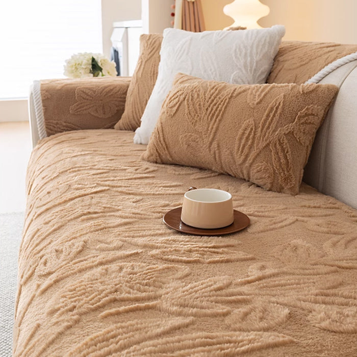 5color flower fur sofa cover